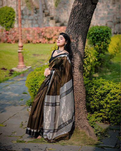 Pure Maheshwari patta butta saree