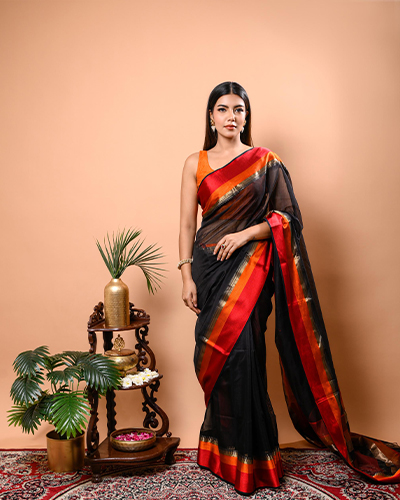 Pure Maheshwari Silk Cotton Saree
