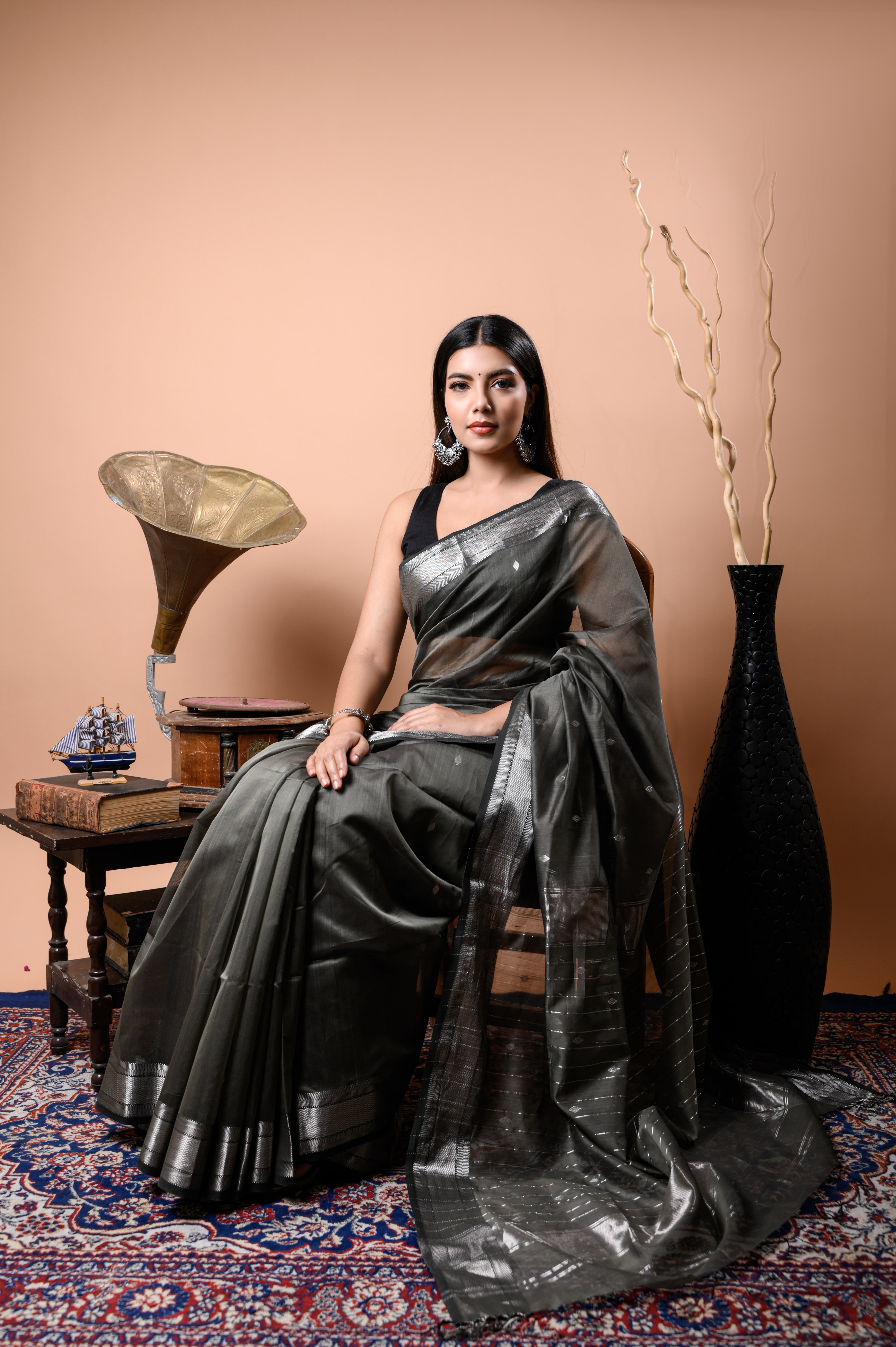 Silver Boarder Saree